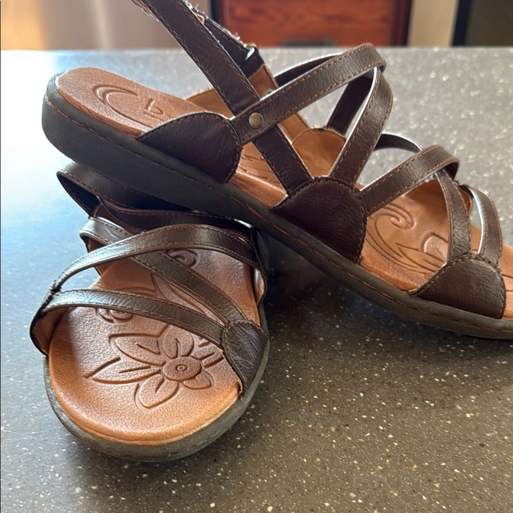 boc Brown Sandals with Contoured Footbed and Adjustable Straps